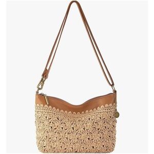 The Sak Tan and Brown Crochet Shoulder Bag